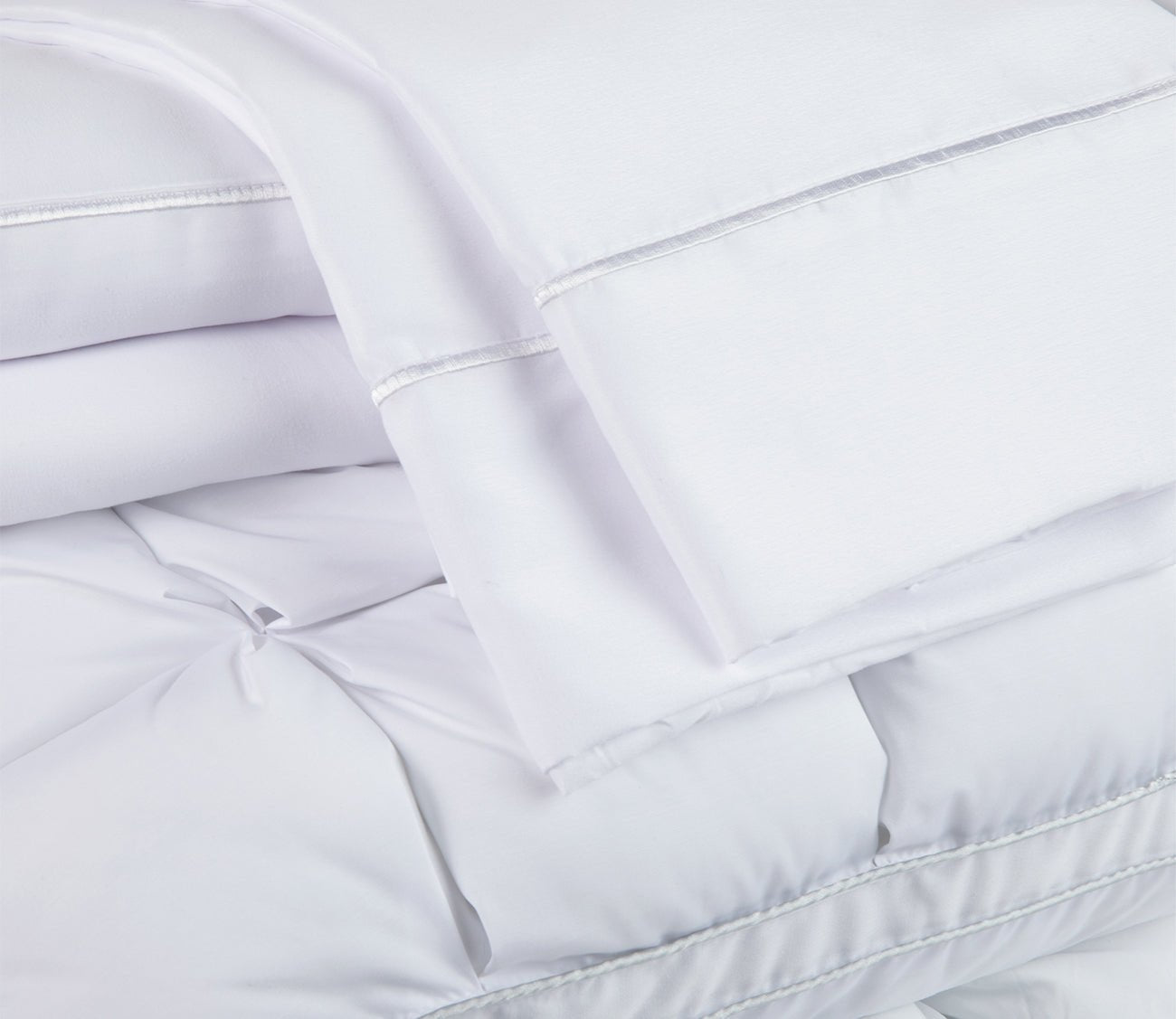 Classic Bedding Bundle by PureCare in white, closeup