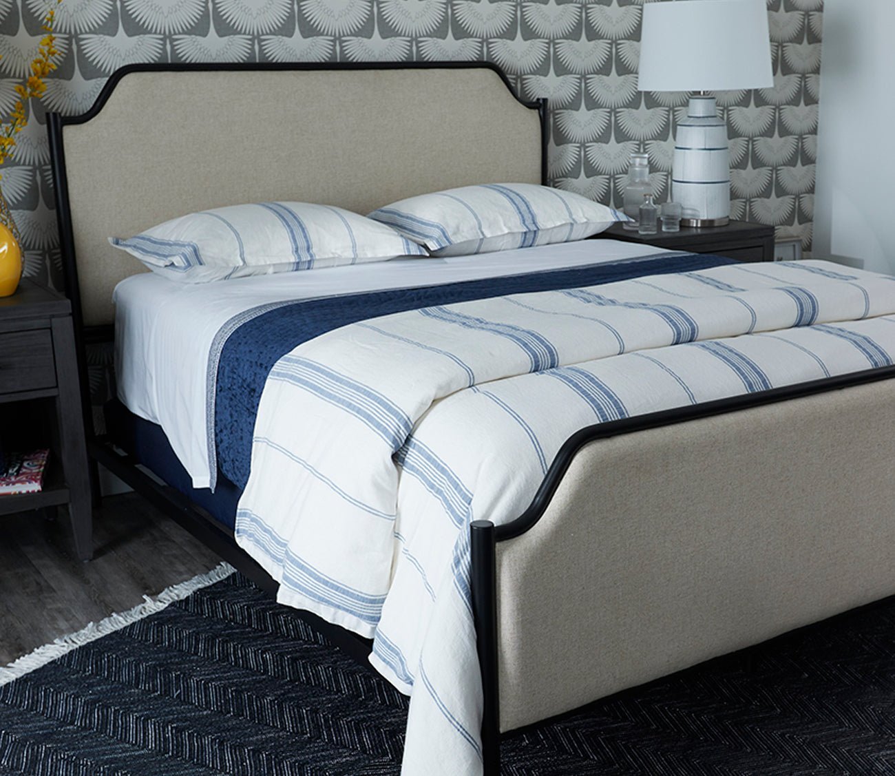 Alyssa Upholstered Metal Bed