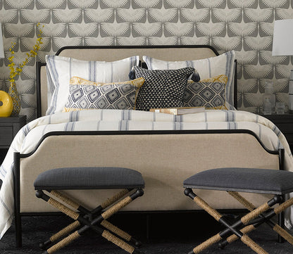 CM Home Alyssa Upholstered Metal Bed by CM Home