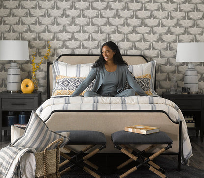 CM Home Alyssa Upholstered Metal Bed by CM Home