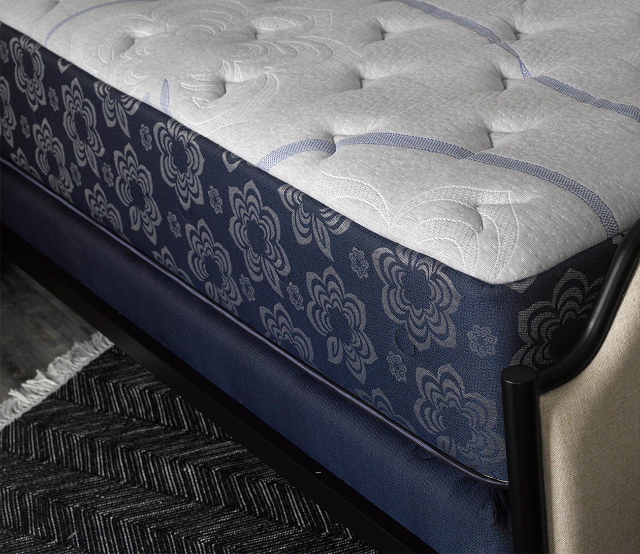 CM Home Alyssa Upholstered Metal Bed by CM Home