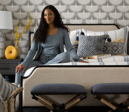 CM Home Alyssa Upholstered Metal Bed by CM Home