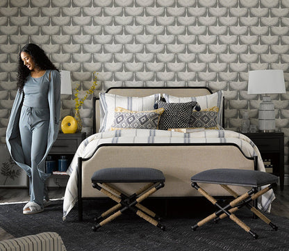CM Home Alyssa Upholstered Metal Bed by CM Home