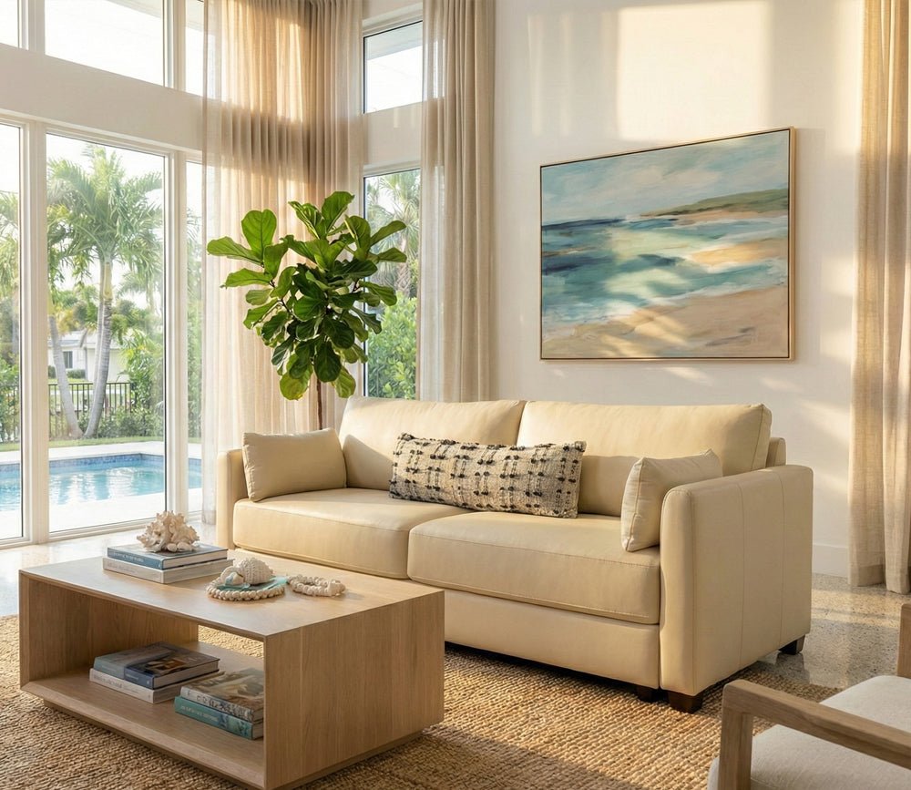 CM Home Amani Leather Sleeper Sofa