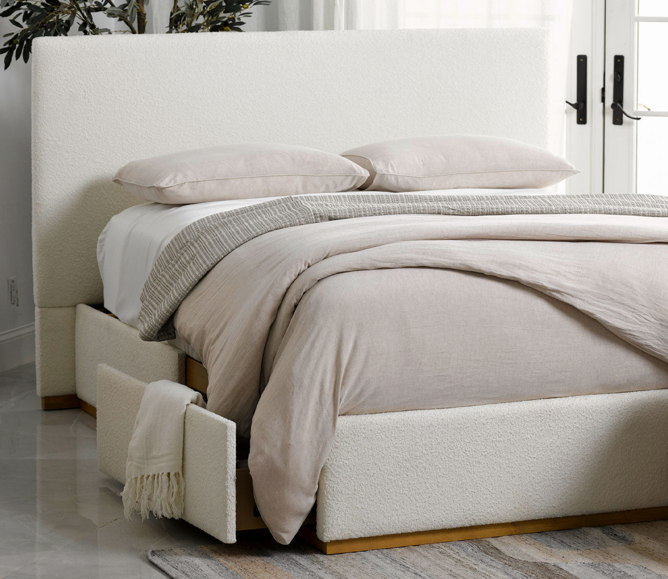 CM Home Bodhi Boucle Upholstered Storage Bed by CM Home