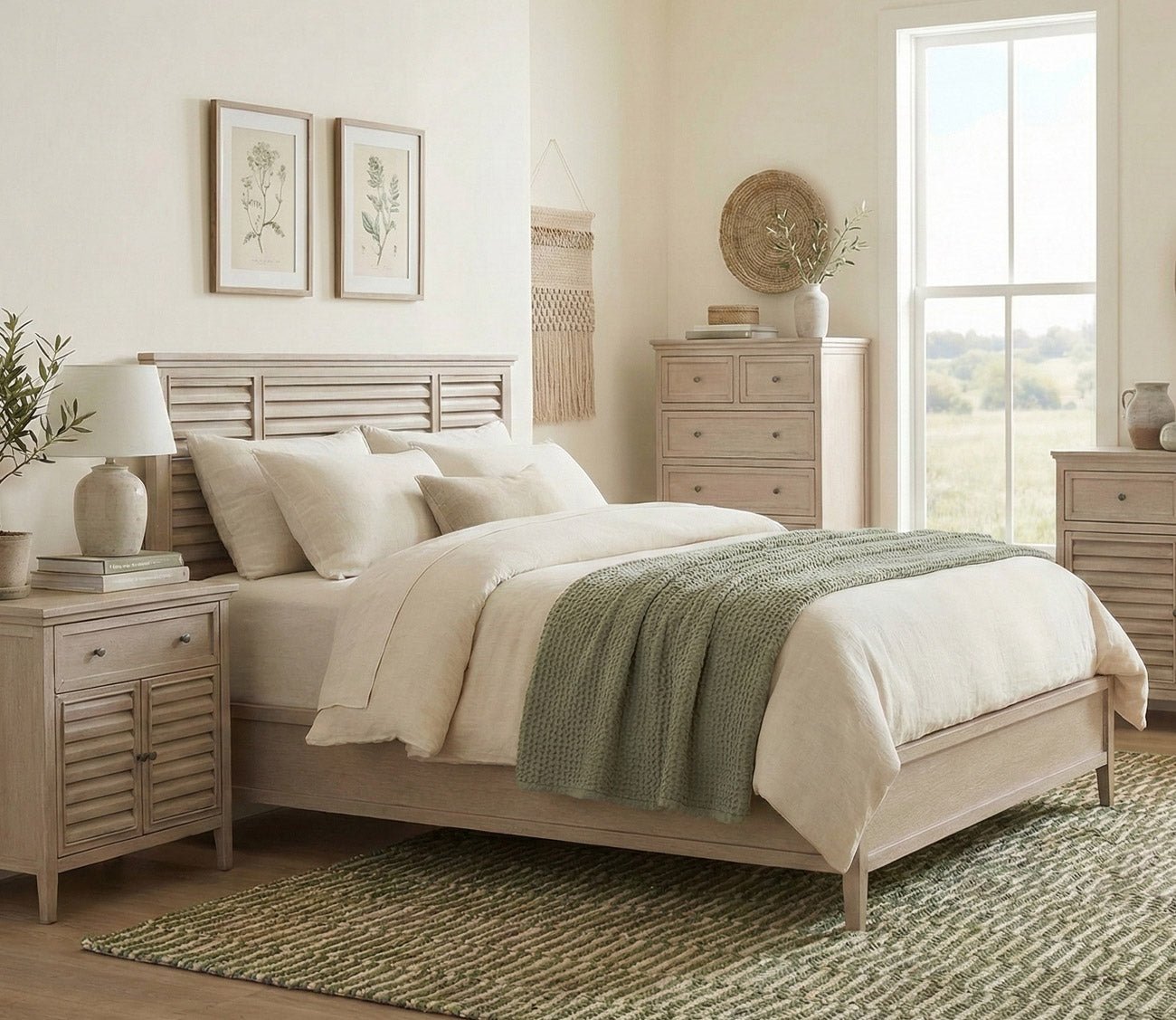 CM Home Carson Wood Bed in driftwood