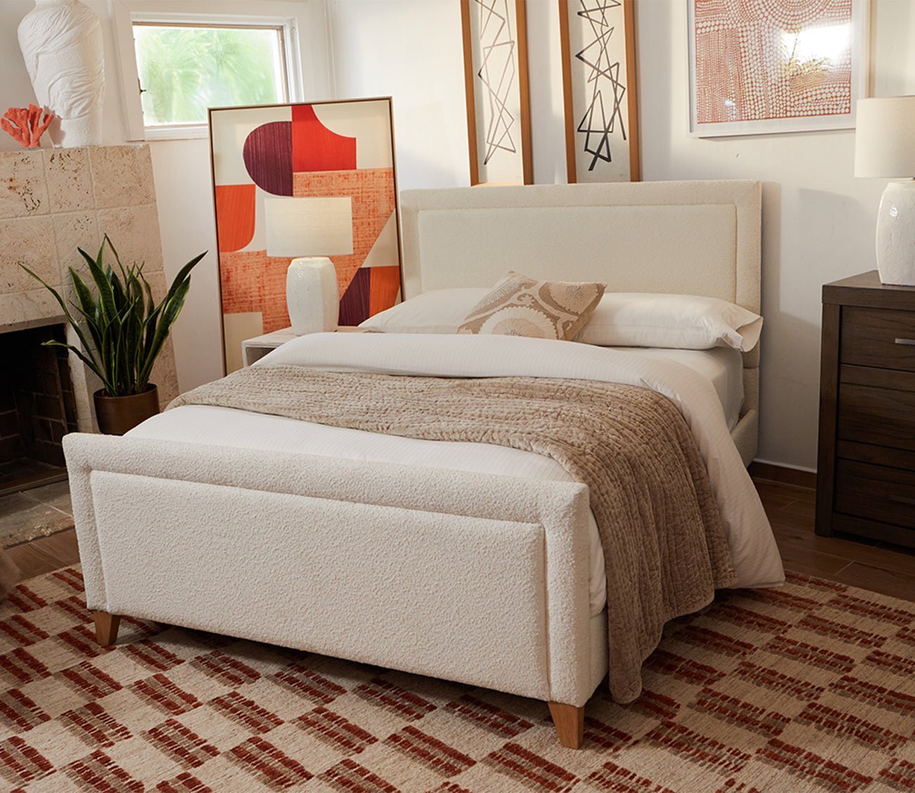 CM Home Dover Boucle Upholstered Bed by CM Home
