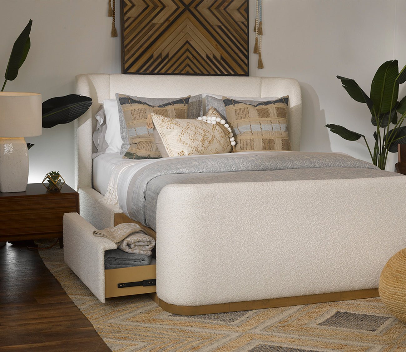 CM Home Hugo Boucle Upholstered Storage Bed by CM Home