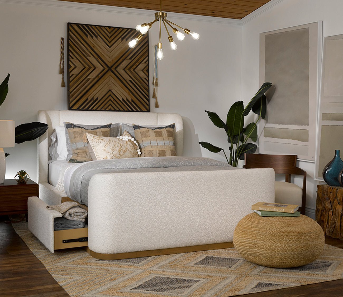 CM Home Hugo Boucle Upholstered Storage Bed by CM Home