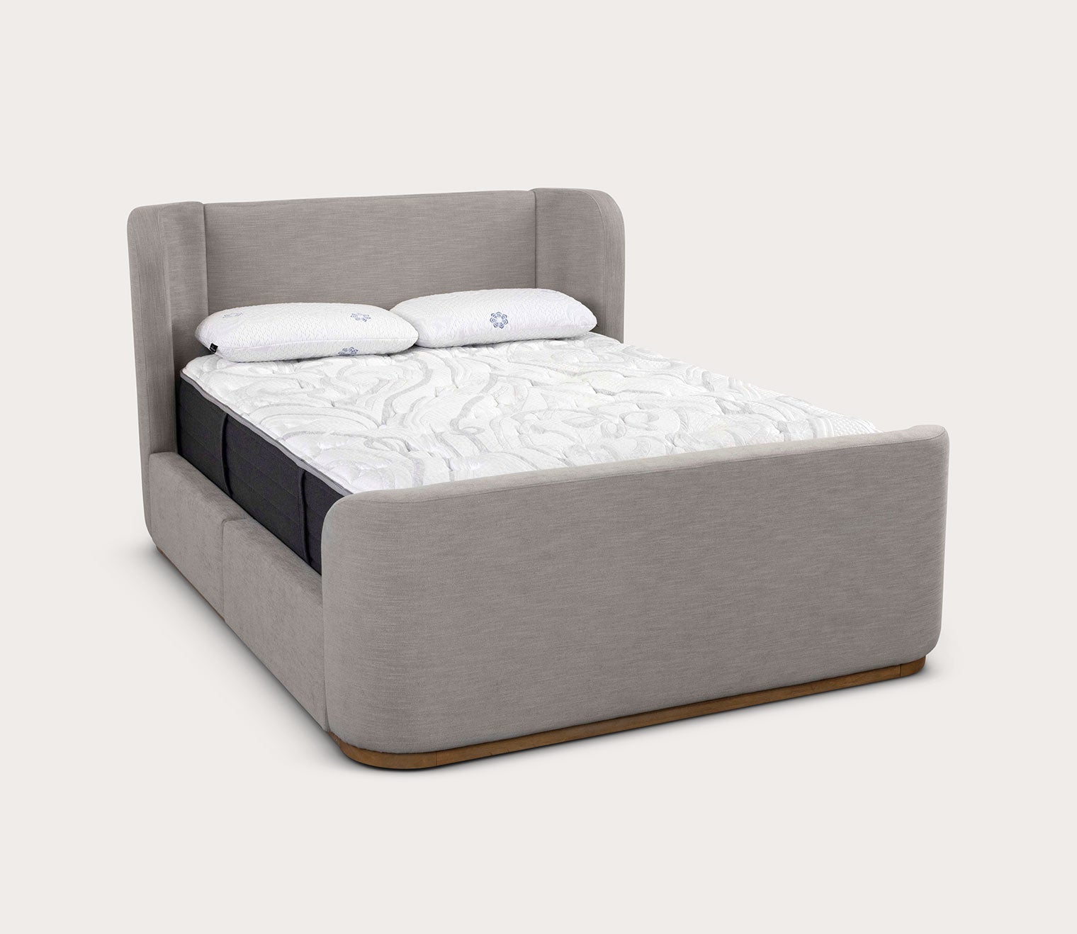 CM Home Hugo Upholstered Storage Bed  - linen option silo image at an angle