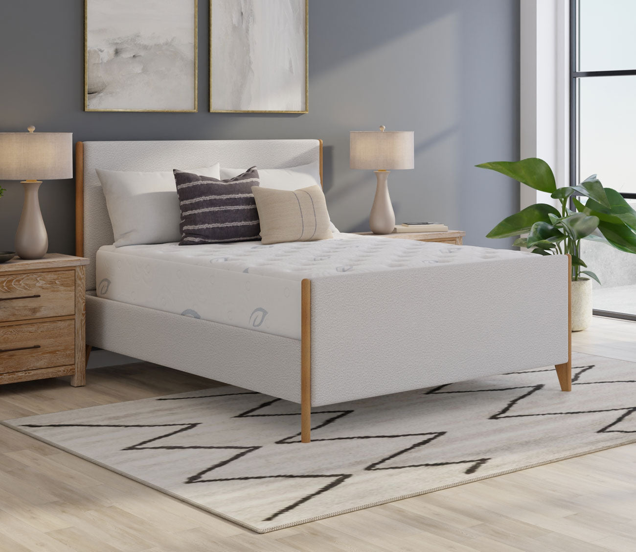 Lifestyle image of CM Home Kai Boucle Upholstered Bed