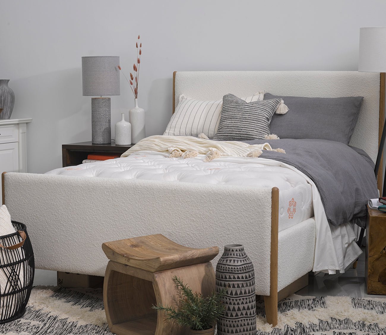 CM Home Kai Boucle Upholstered Bed by CM Home
