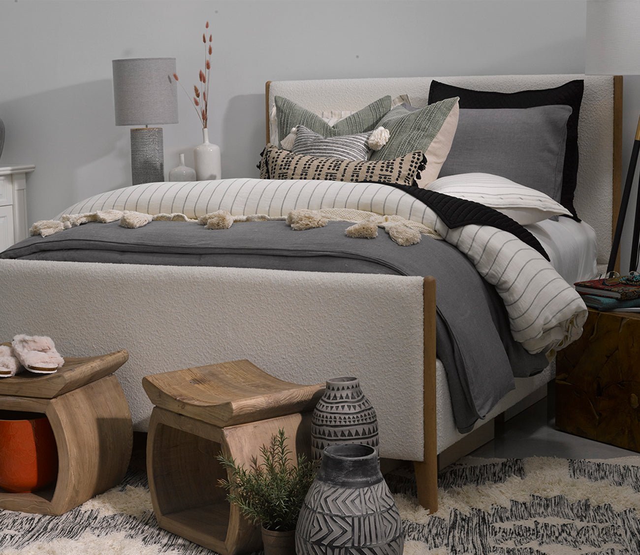 CM Home Kai Boucle Upholstered Bed by CM Home