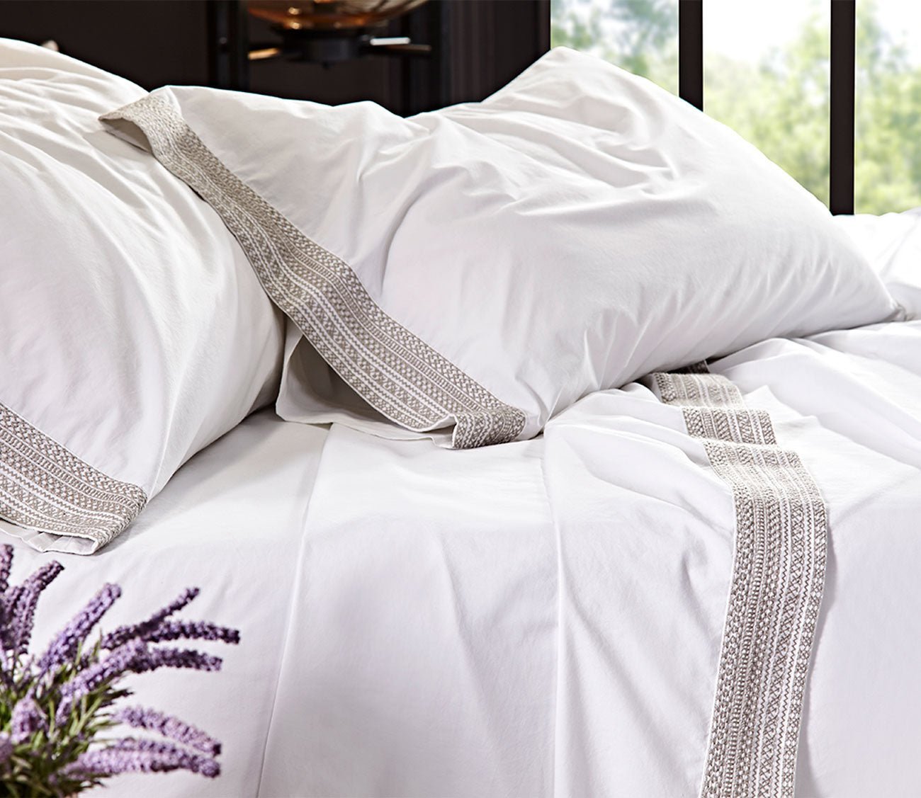 CM Home Olivia Embroidered Cotton Percale Sheet Set by CM Home