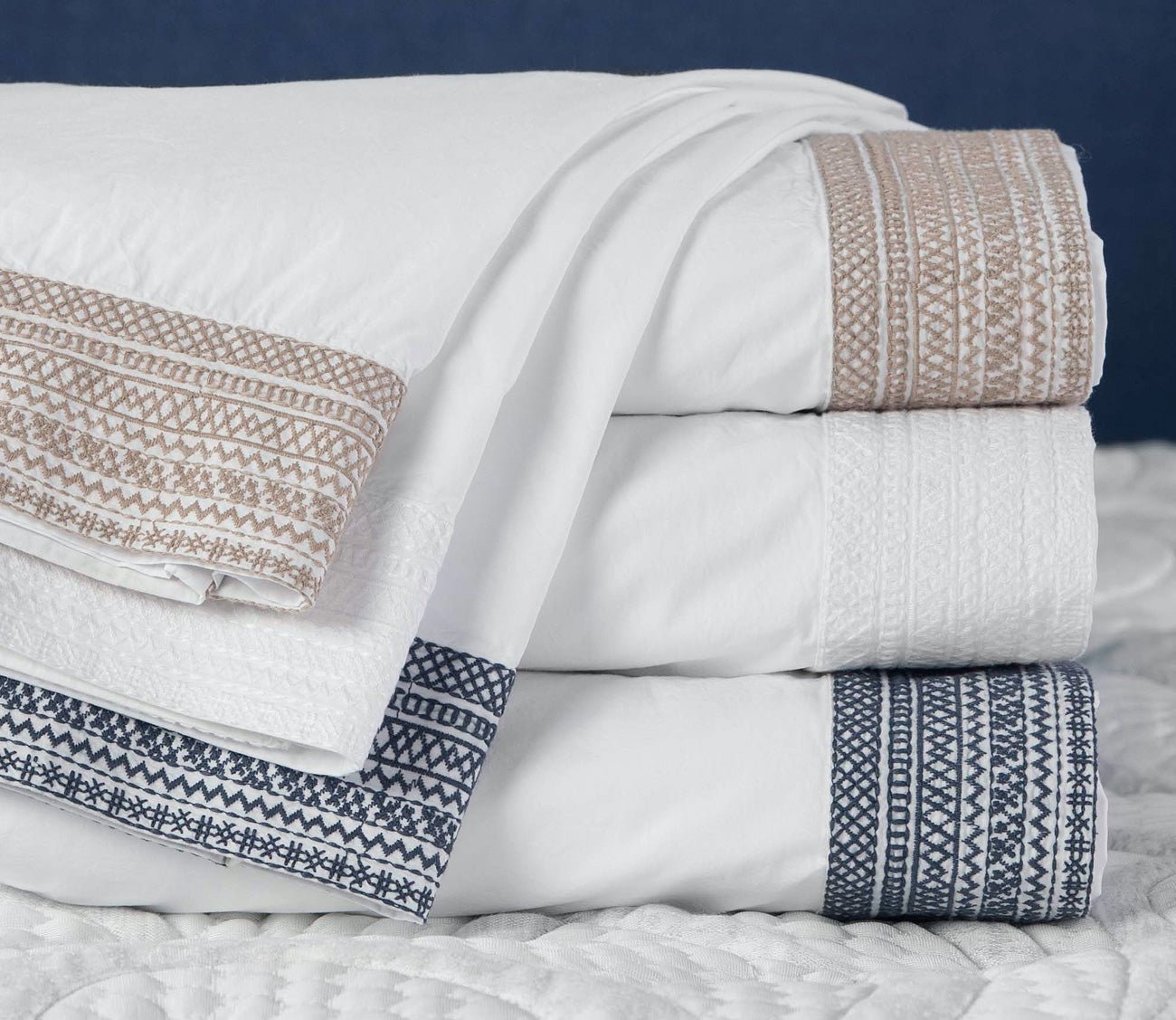 CM Home Olivia Embroidered Cotton Percale Sheet Set by CM Home