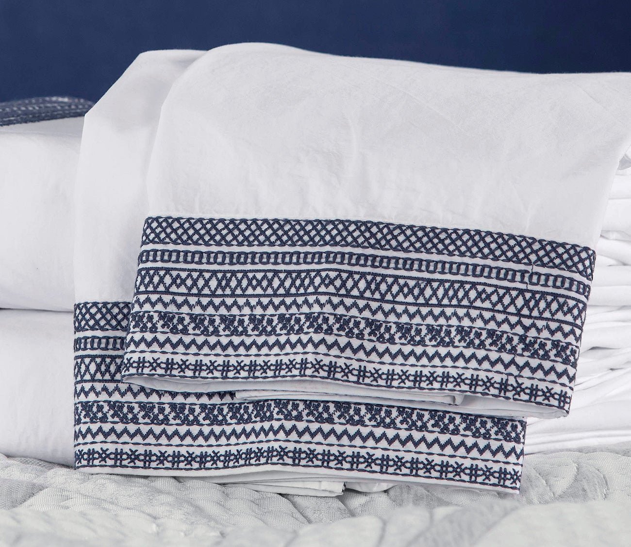 CM Home Olivia Embroidered Cotton Percale Sheet Set by CM Home