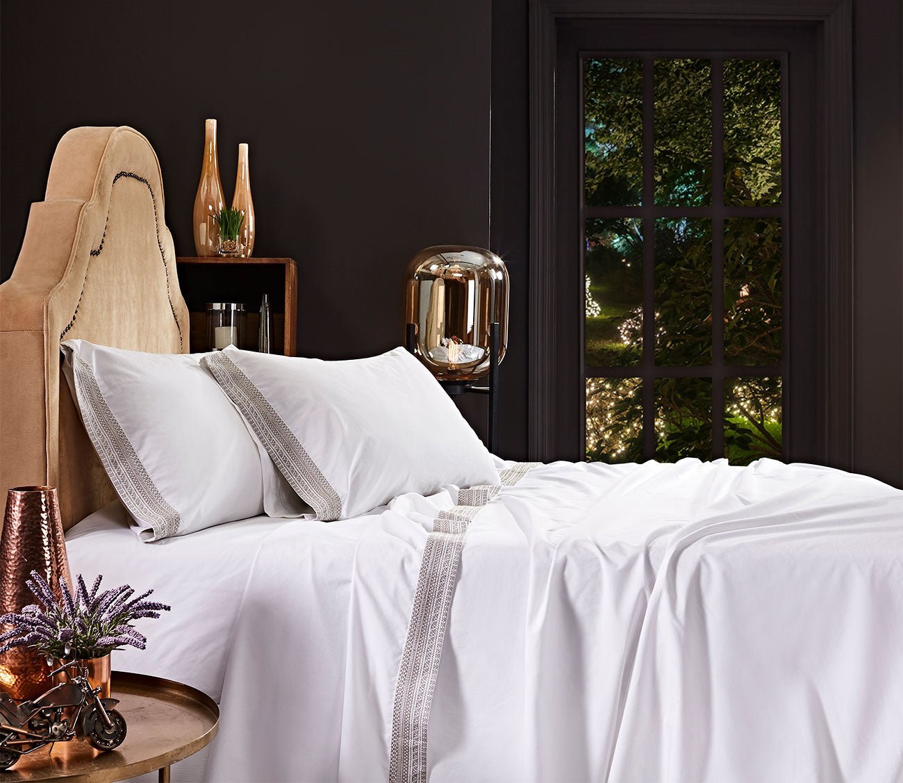 CM Home Olivia Embroidered Cotton Percale Sheet Set by CM Home