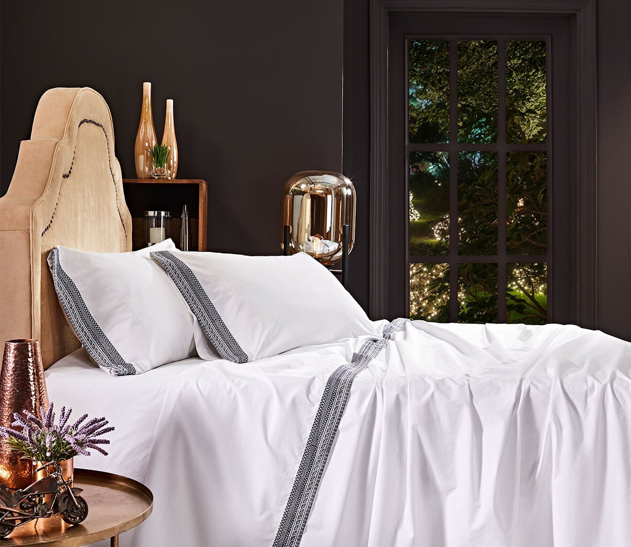 CM Home Olivia Embroidered Cotton Percale Sheet Set by CM Home