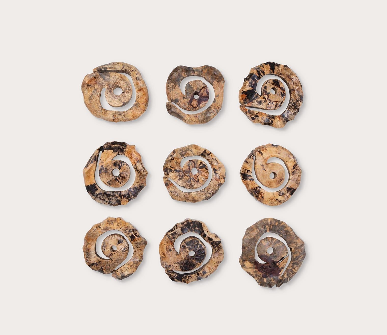Corkscrew Wood Wall Décor, Set of 9 by Uttermost