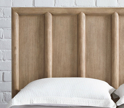 Headboard close-up of Dorsey Wood Storage Bed