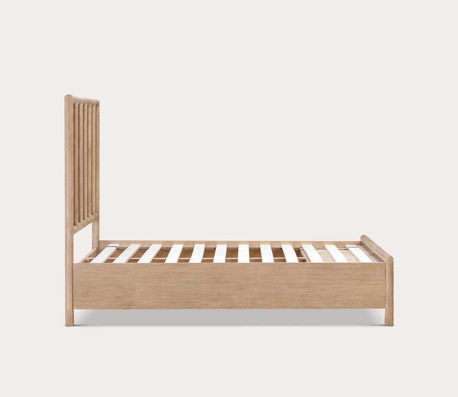 Dorsey Wood Storage Bed with slats - silo side view