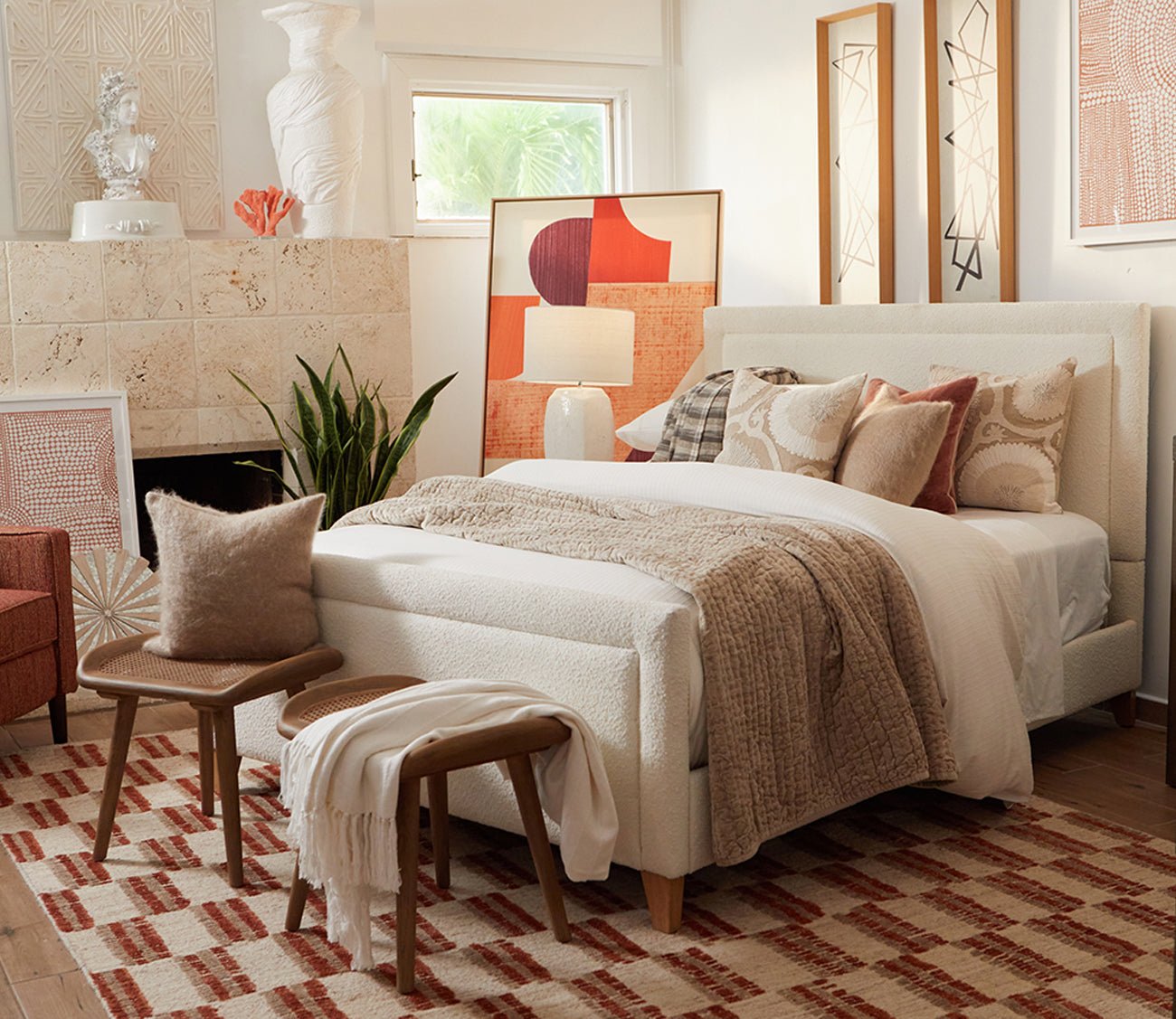 Dover Upholstered Bed in a bedroom setting