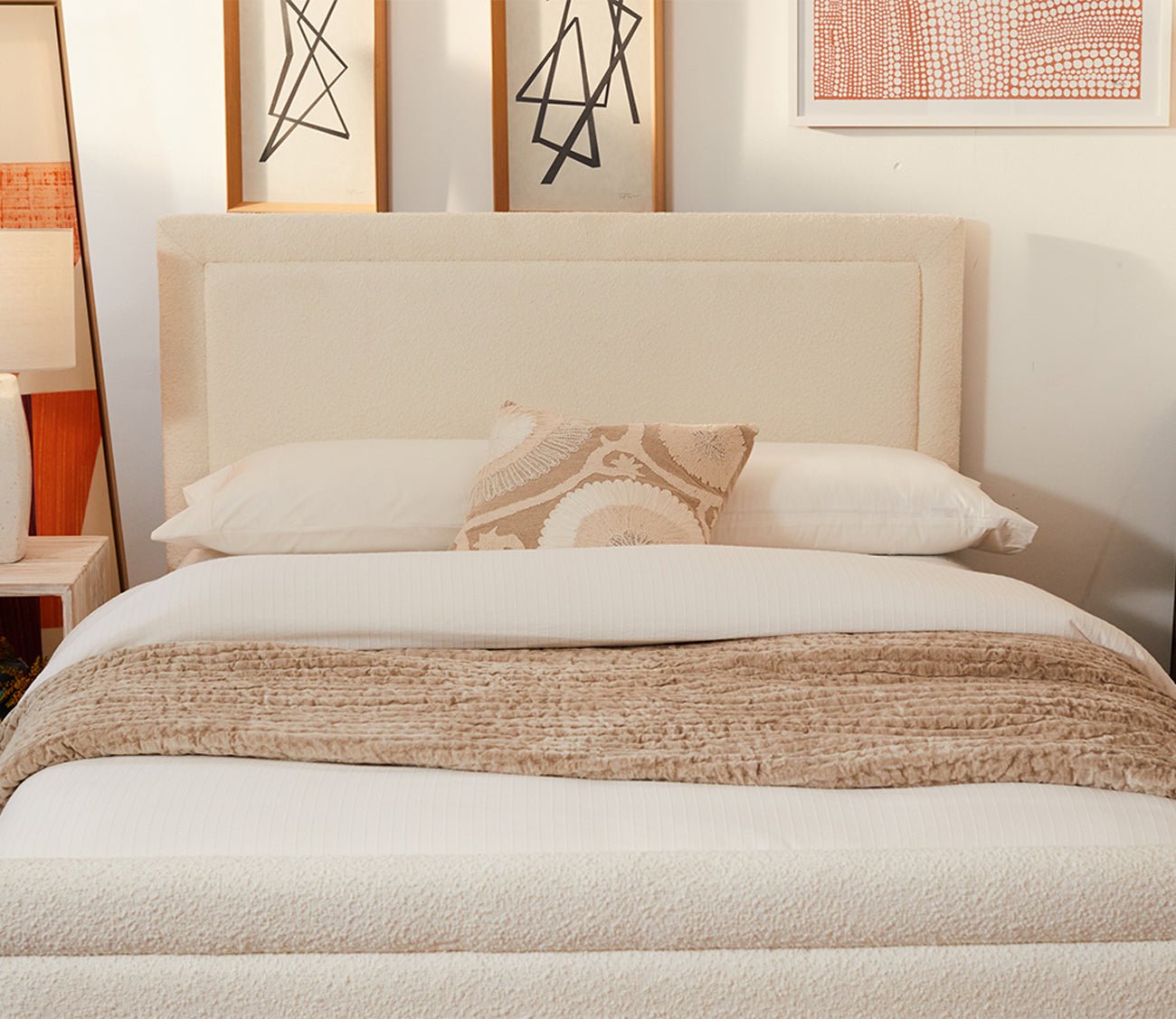 Dover Upholstered Bed by CM Home - headboard close-up