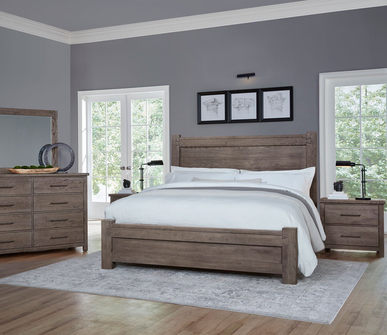 Dovetail Poster Bed in mystic grey - lifestyle