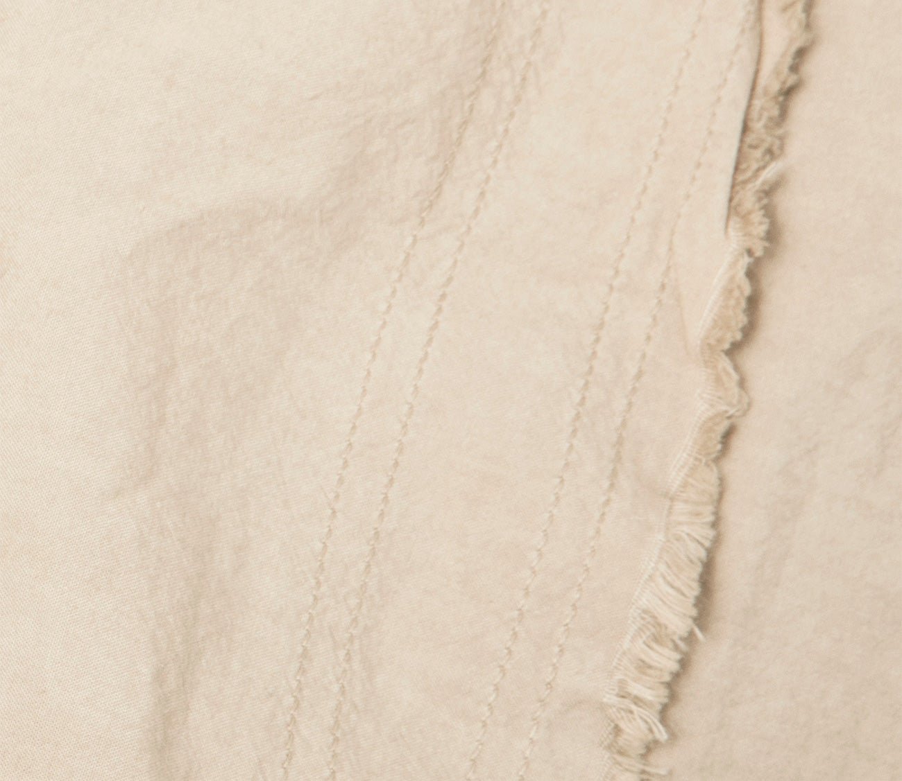 Dr. Weil Garment Washed Percale Sheet Set by Dr. Weil by PureCare in ecru, closeup