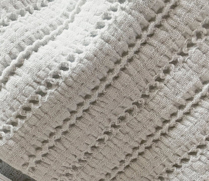 Dr. Weil Ridgeback Coverlet by Dr. Weil by PureCare in ecru, detail closeup