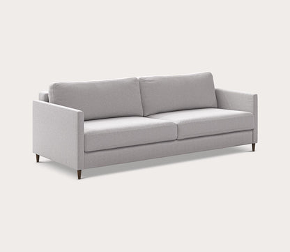 Elfin Sleeper Sofa in light gray - angled image on a white background