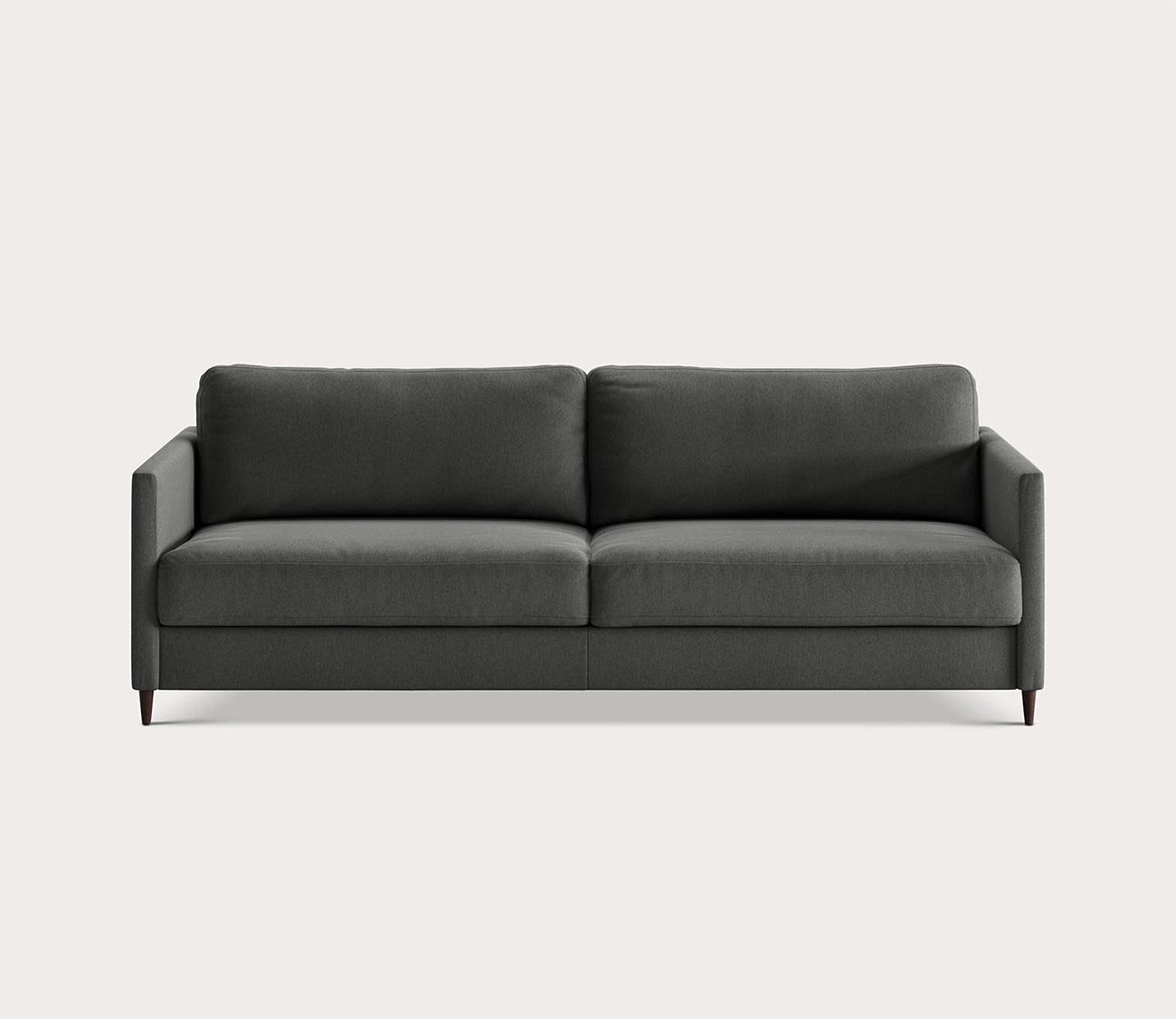Elfin Sleeper Sofa in dark gray on a white background