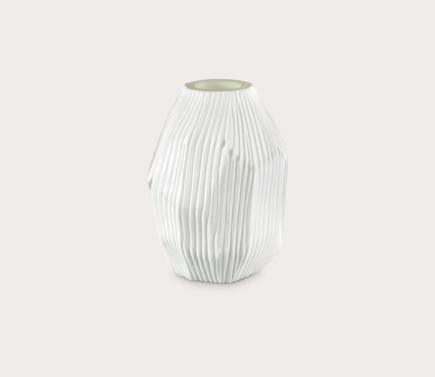 Elk Home Aggie White Frosted Glass Vase by Elk Home