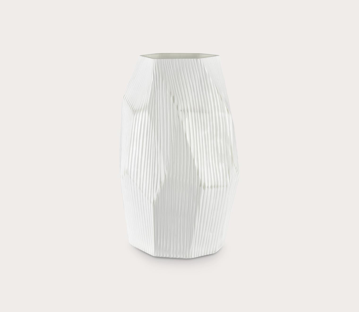 Aggie White Frosted Glass Vase