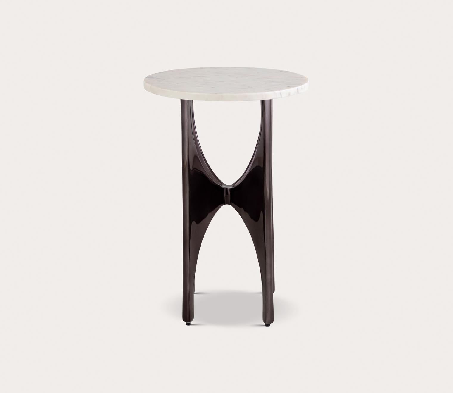 Elroy White Marble Accent Table