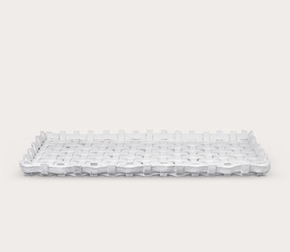 Elk Home Haney Woven White Tray by Elk Home