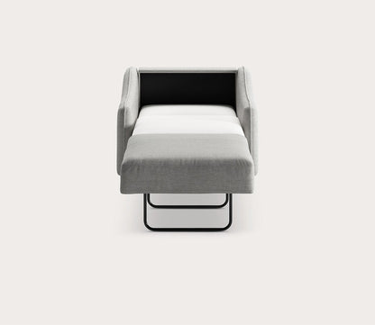 Ethos Cot Chair Sleeper by Luonto in light gray, silo, bed open