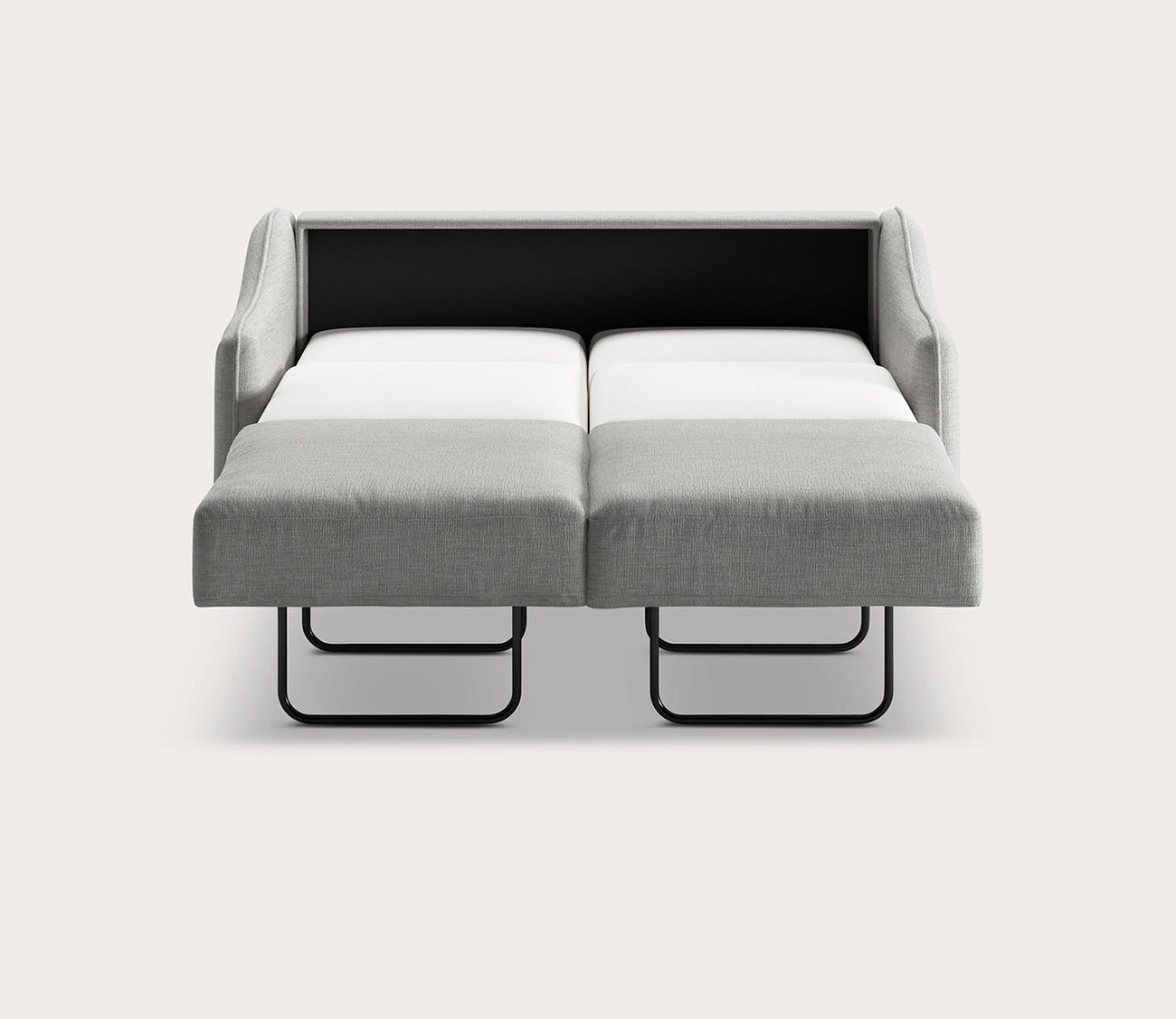 Ethos Full XL Loveseat Sleeper by Luonto, light gray, silo, open