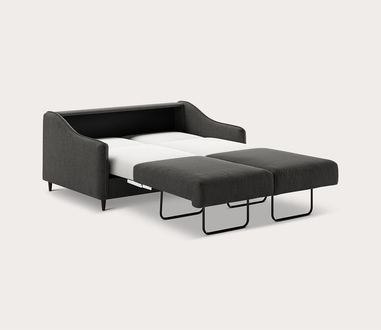 Ethos Full XL Loveseat Sleeper by Luonto, dark gray, silo, open