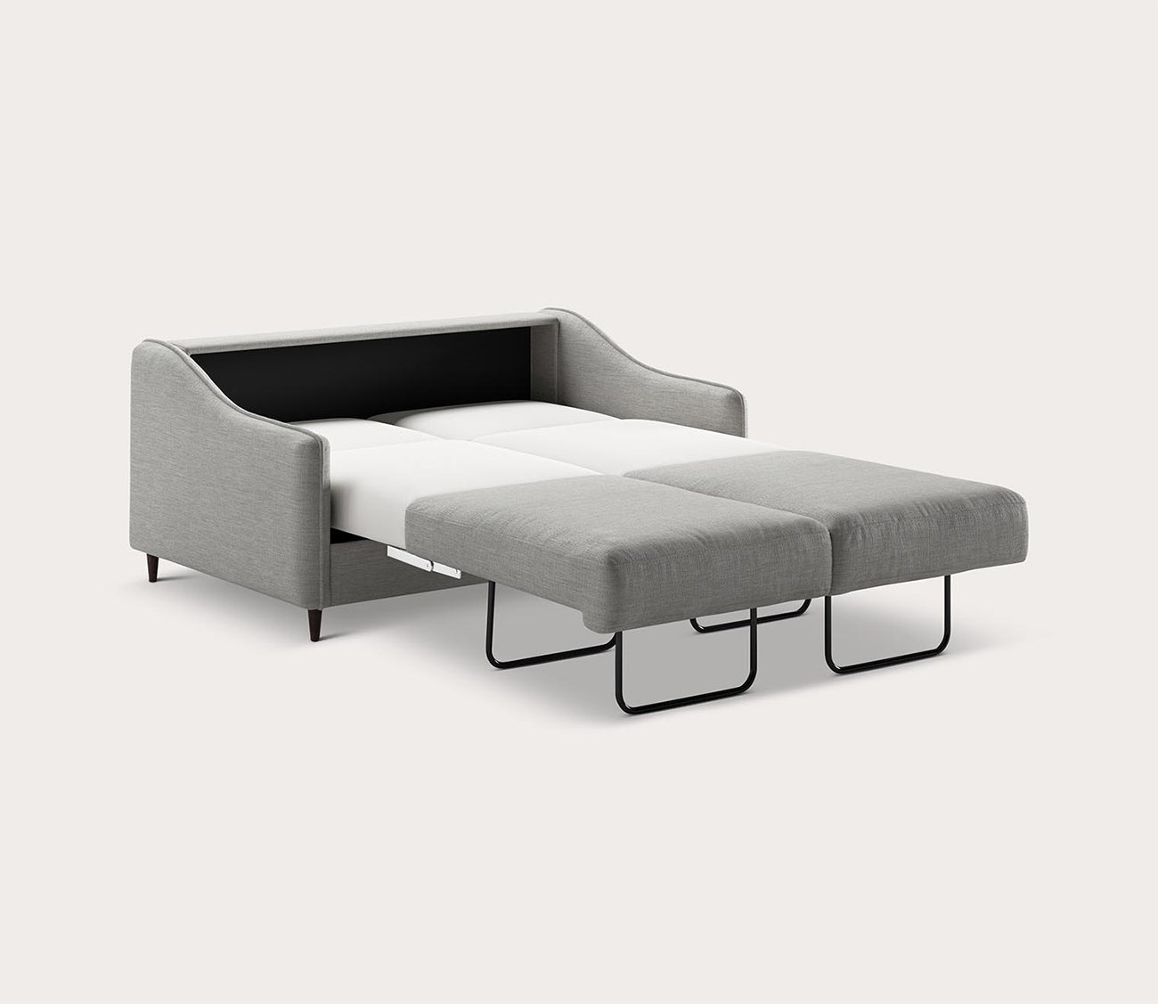 Ethos Full XL Loveseat Sleeper by Luonto, light gray, silo, open
