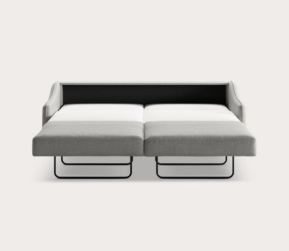 Ethos King Sleeper Sofa by Luonto, light gray, silo, bed open