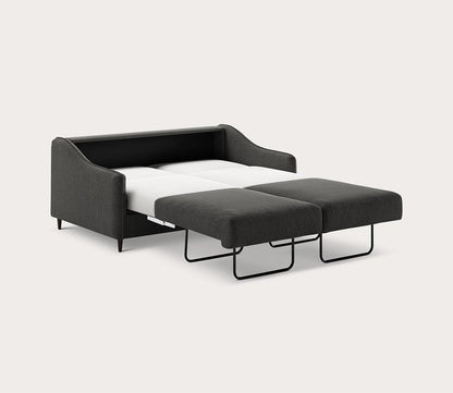 Ethos Queen Loveseat Sleeper by Luonto in dark gray, silo, bed open