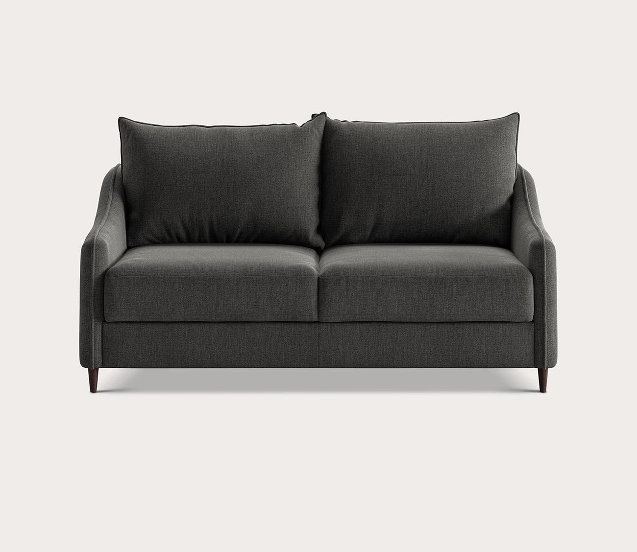 Ethos Queen Loveseat Sleeper by Luonto in dark gray, silo