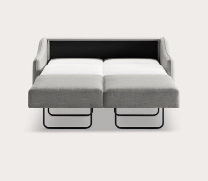 Ethos Queen Loveseat Sleeper by Luonto in light gray, silo, bed open