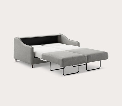 Ethos Queen Loveseat Sleeper by Luonto in light gray, silo, bed open
