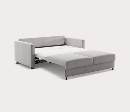 Fantasy 2 Sleeper Sofa by Luonto, opened at side angle