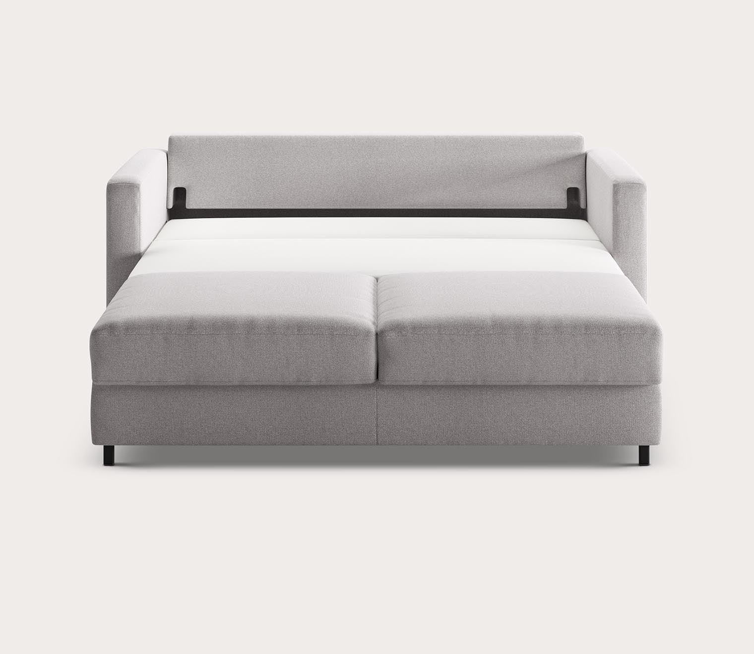 Fantasy 2 Sleeper Sofa by Luonto in silo, front angle, open