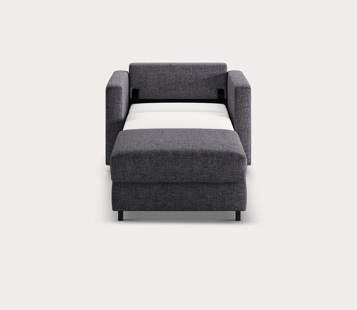 Fantasy Sleeper Chair by Luonto, silo, bed open, front facing