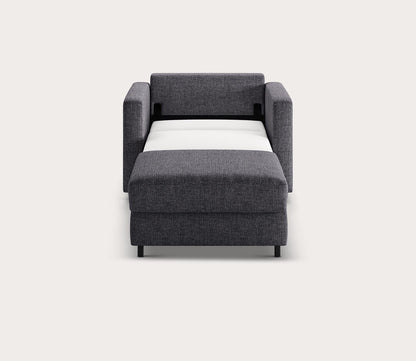 Fantasy Sleeper Chair by Luonto, silo, bed open, front facing