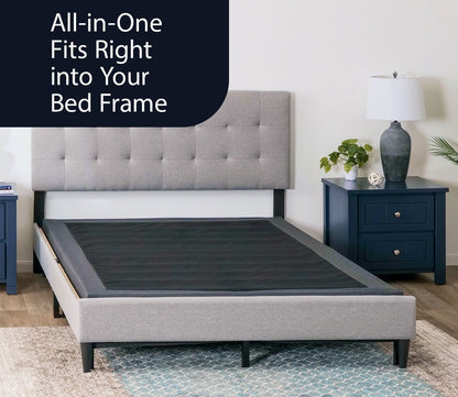 GhostBed All - in - One Foundation featured with an upholstered bed frame